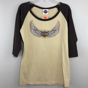 Harley Davidson 3/4 sleeve t-shirt